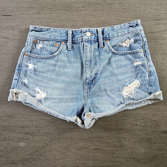 Madewell Pants - Madewell Relaxed Blye Jean Denim Shorts Sz 27 Med Wash Roll Cuff 2" Inseam
